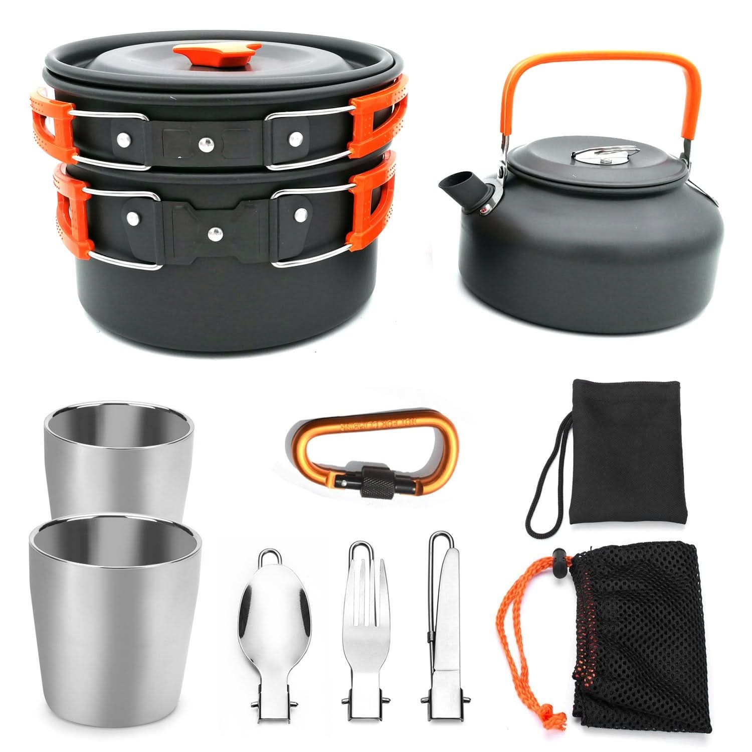 Outdoor Camping Cookware & Tableware Set with Compact 7x5in Travel Package Cookware - Duly Kitchen