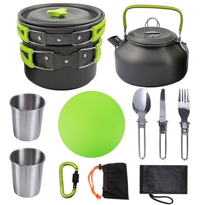 Outdoor Camping Cookware & Tableware Set with Compact 7x5in Travel Package Cookware - Duly Kitchen