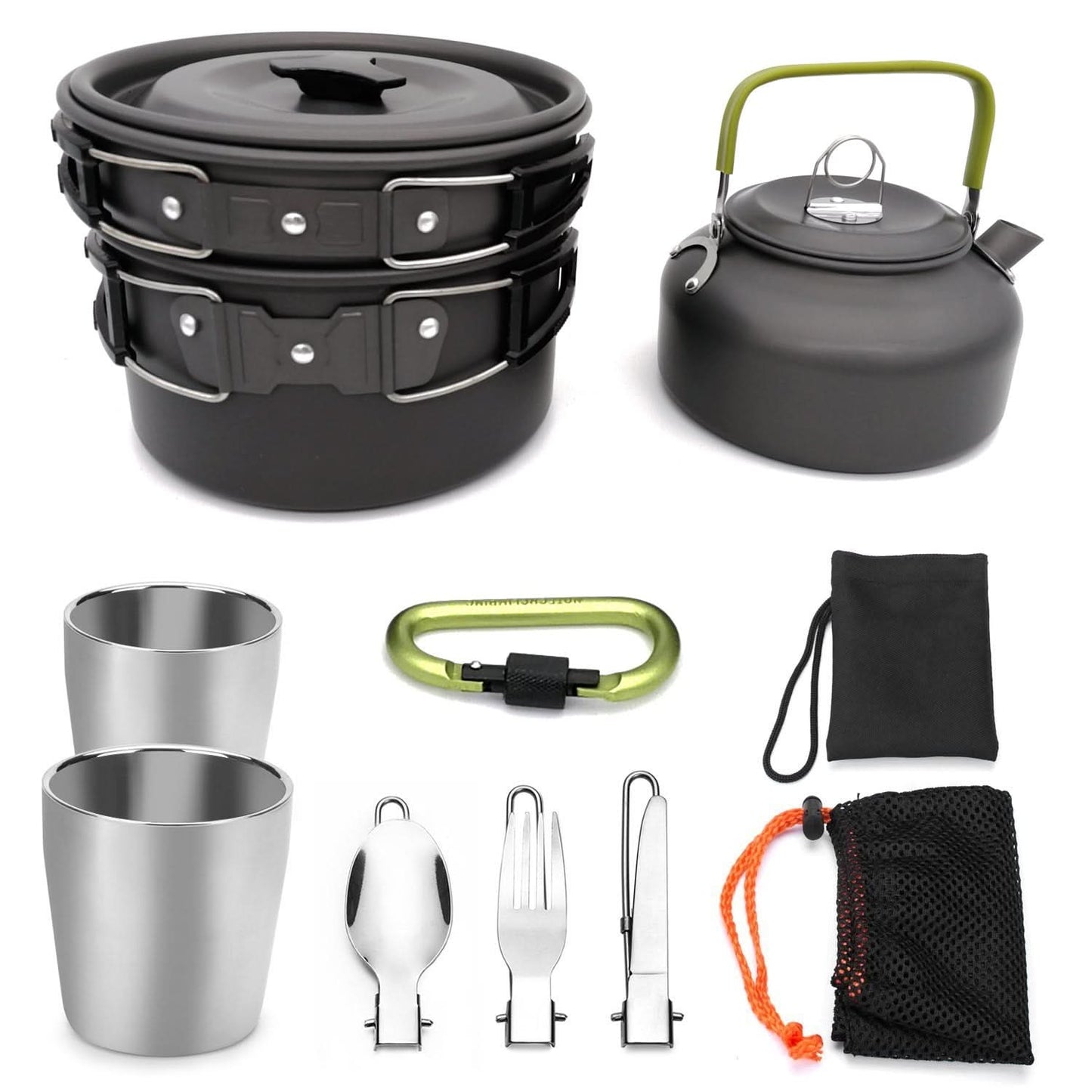 Outdoor Camping Cookware & Tableware Set with Compact 7x5in Travel Package Cookware - Duly Kitchen