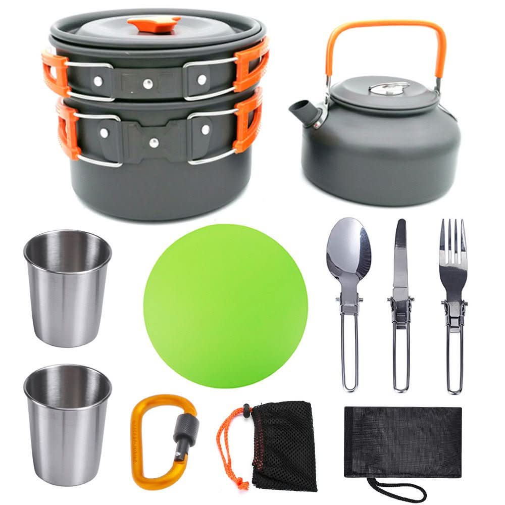 Outdoor Camping Cookware & Tableware Set with Compact 7x5in Travel Package Cookware - Duly Kitchen