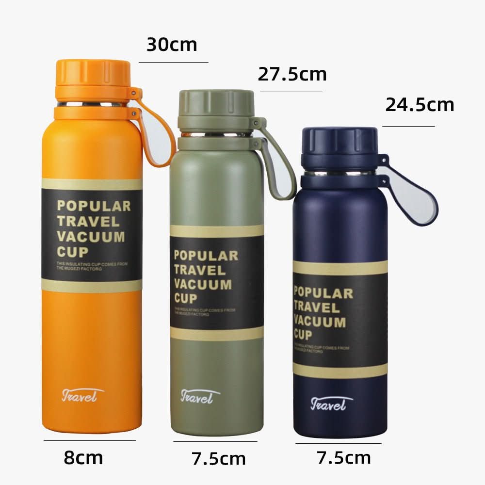 Plastic Spray Stainless Steel Vacuum Cup with Sling – Travel Bottle Drinkware - Duly Kitchen