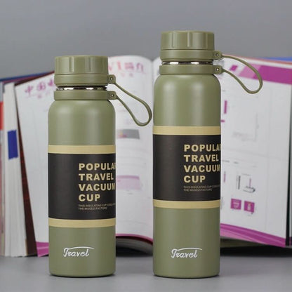 Plastic Spray Stainless Steel Vacuum Cup with Sling – Travel Bottle Drinkware - Duly Kitchen