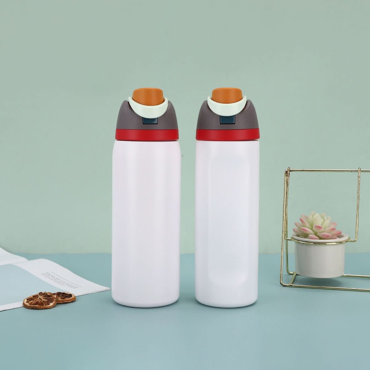Stainless Steel Insulated Straw Water Bottle 16oz–40oz Sports Thermos Cup Drinkware - Duly Kitchen