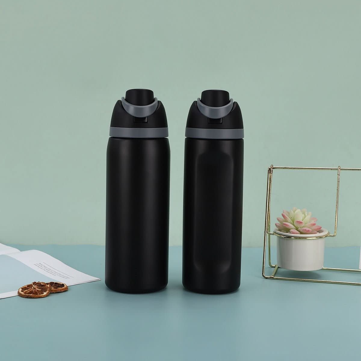 Stainless Steel Insulated Straw Water Bottle 16oz–40oz Sports Thermos Cup Drinkware - Duly Kitchen