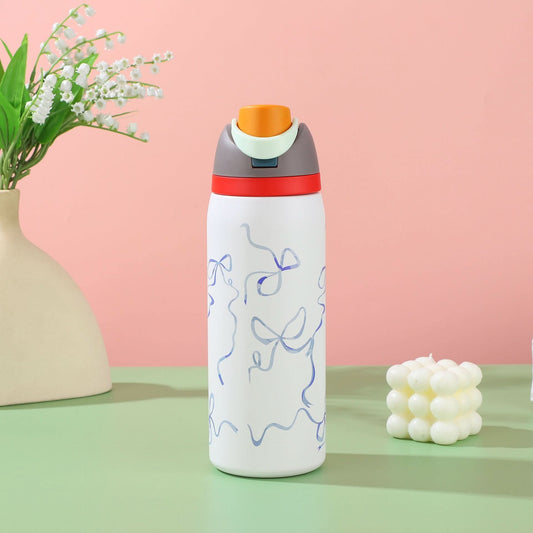 Stainless Steel Insulated Straw Water Bottle 16oz–40oz Sports Thermos Cup Drinkware - Duly Kitchen