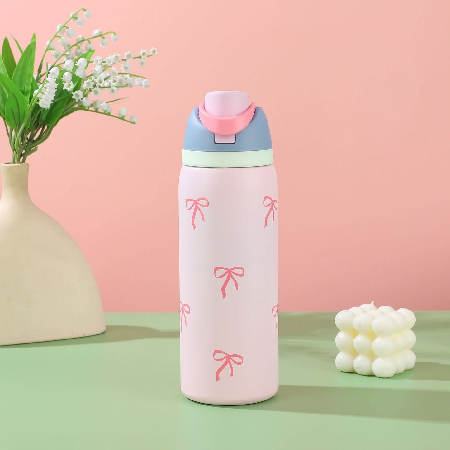 Stainless Steel Insulated Straw Water Bottle 16oz–40oz Sports Thermos Cup Drinkware - Duly Kitchen