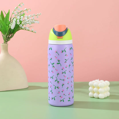 Stainless Steel Insulated Straw Water Bottle 16oz–40oz Sports Thermos Cup Drinkware - Duly Kitchen