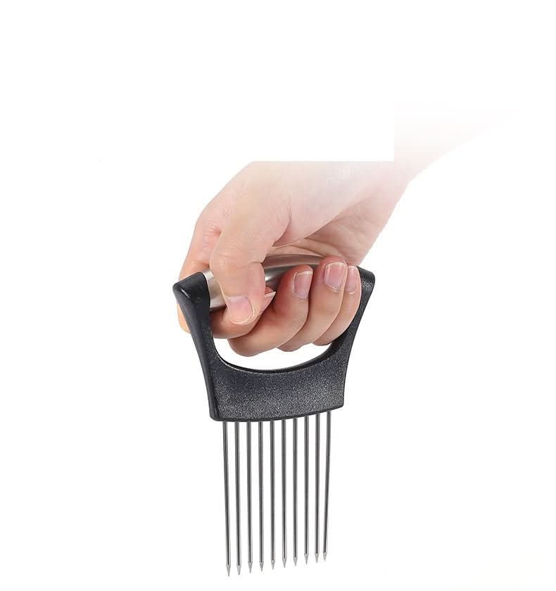 Stainless Steel Onion Holder & Meat Tenderizer – Multi - Function Vegetable Cutter Slice Guide Kitchen Utensils & Gadgets - Duly Kitchen